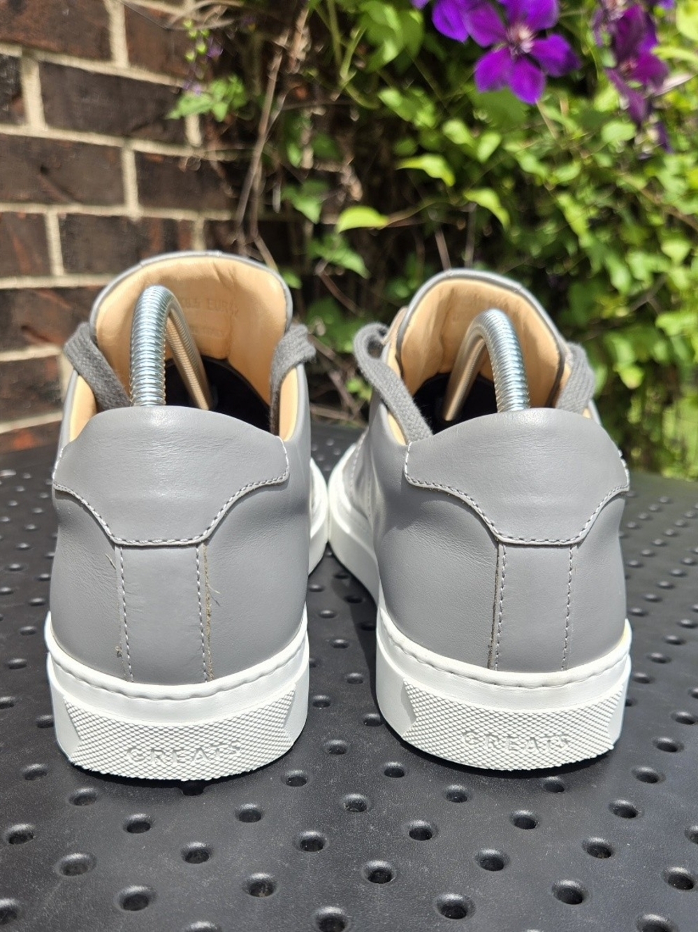 GREATS Brooklyn Royale Men's Grey Leather Sneakers Size 9 US/42 EU Made In Italy - Picture 4 of 8